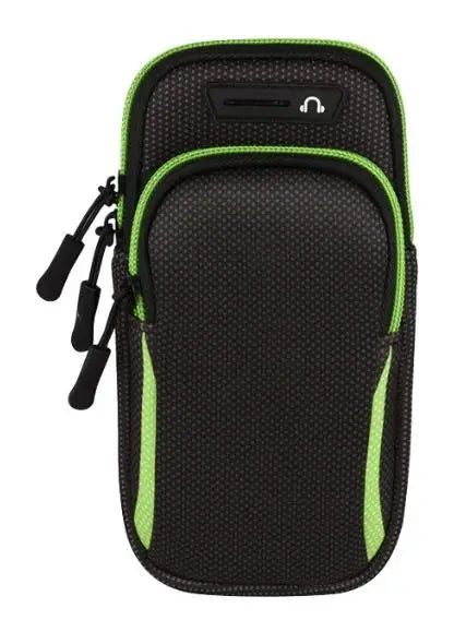 Universal Smart Phone Armband Outdoor Waterproof Fitness Running Sport Arm Cellphone Holder With Headphone Jack Mobile Phone Bag Zpaxo Green