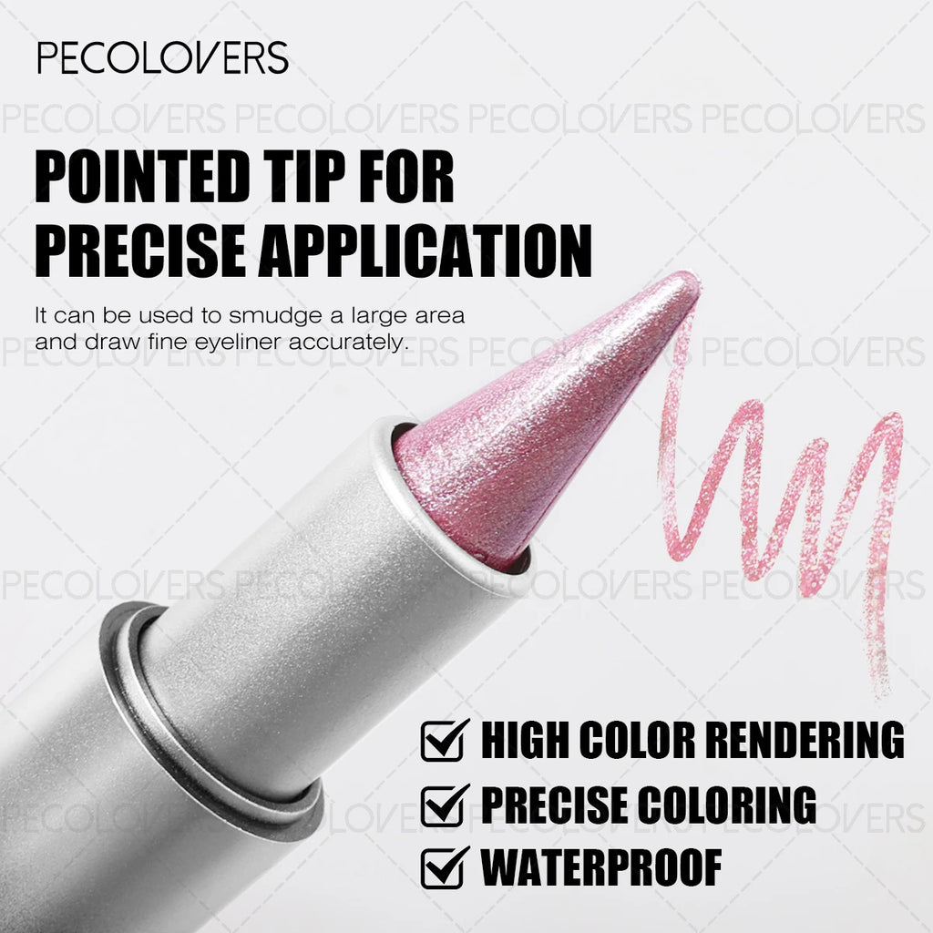 1PC Monochrome Glitter Eyeliner and Eyeshadow Pencil - Waterproof, Portable, Cutting-edge Design, Perfect Holiday Gift for Girls Zpaxo