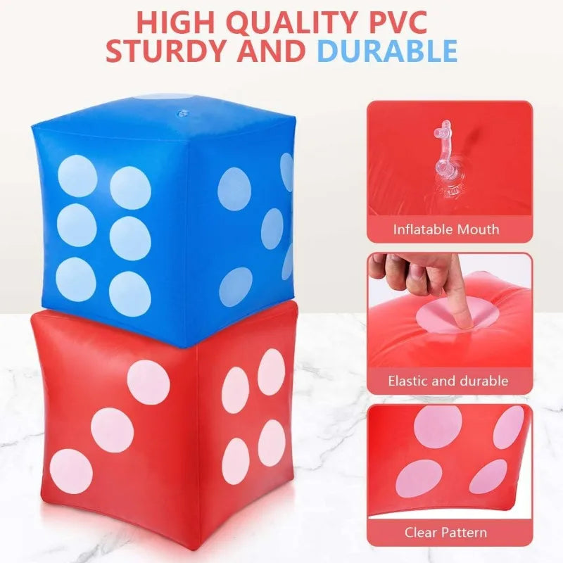 Giant PVC Inflatable Dice Game Toy Party Fun Interactive Number Cube