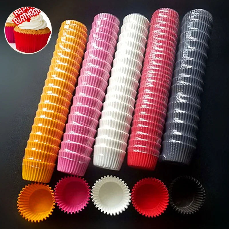 1000Pcs Mini Size Chocalate Paper Liners Baking Muffin Cake Cups Forms Cupcake Cases Solid Color Party Tray Mold Zpaxo