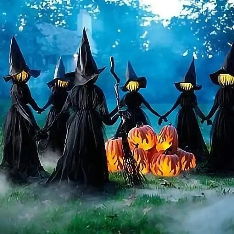 2025 Halloween Scary Witch Decor Motion Activated Sound Light Up