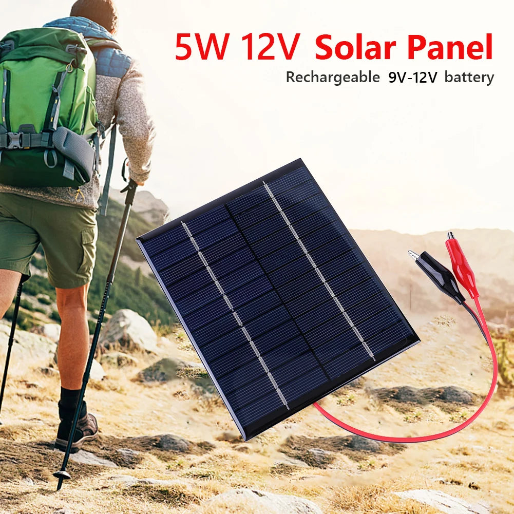 5W 12V Solar Charging Panel Waterproof Mini Small Module Battery