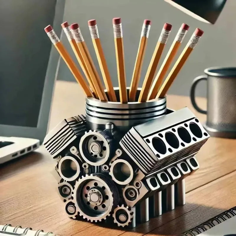 Creative Simulation Engine Image Pen Holder Decorative Ornament Home Desk Desktop Decoration Ornament Learning Supplies Gifts Zpaxo