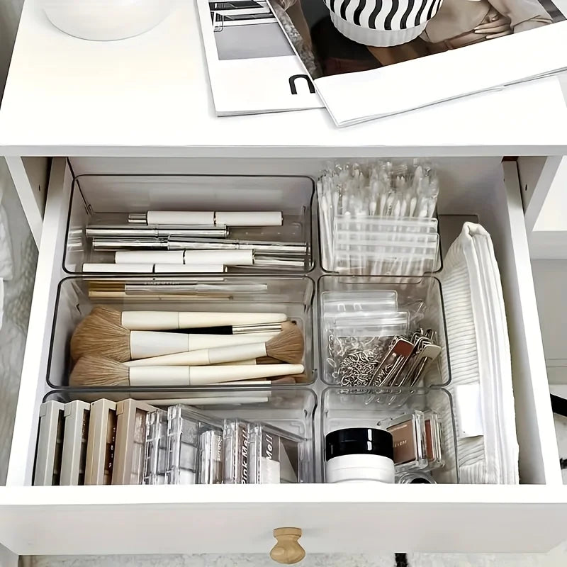 Clear Makeup Organizer 7 Stackable Drawer Dividers Cosmetics Desk Zpaxo