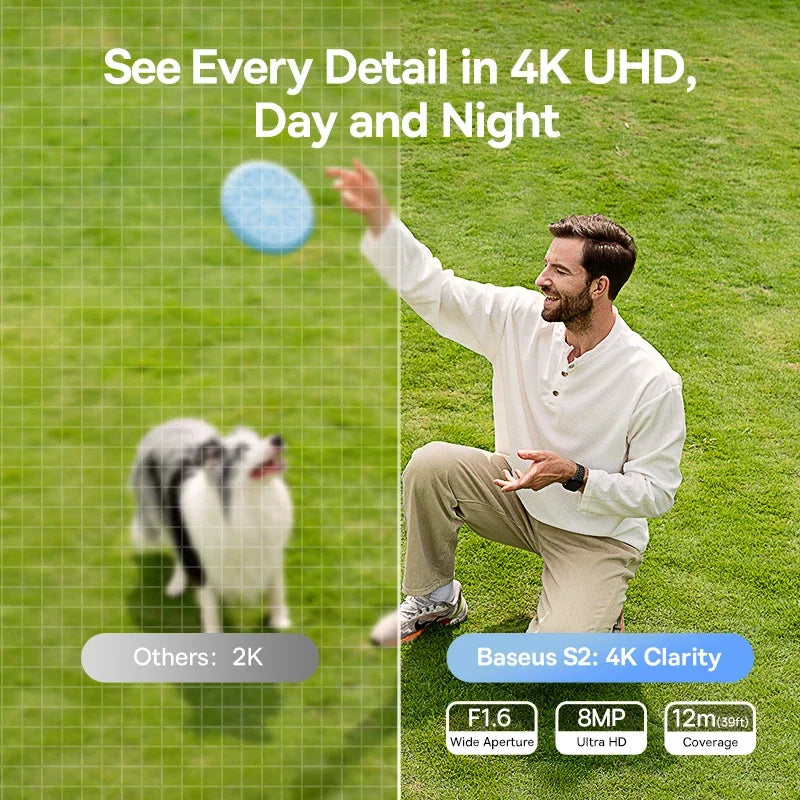 Baseus Security S2 Outdoor Camera 4K Clarity Solar Wireless Wifi
