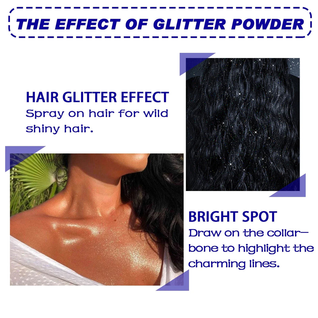 Hoygi Silver Glitter Spray for Hair, Face & Body | Holographic Body Glitter Spray Zpaxo