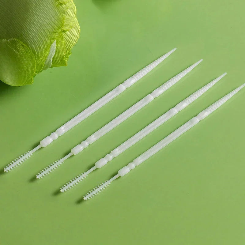 100pcs/box Double Head Dental Floss Interdental Toothpick Brush Brush Teeth Stick Dental Oral Care Toothpicks Floss Pick Zpaxo