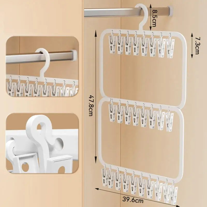 CMMulti-clip Sock Drying Rack Multi-functional Removable Space-saving