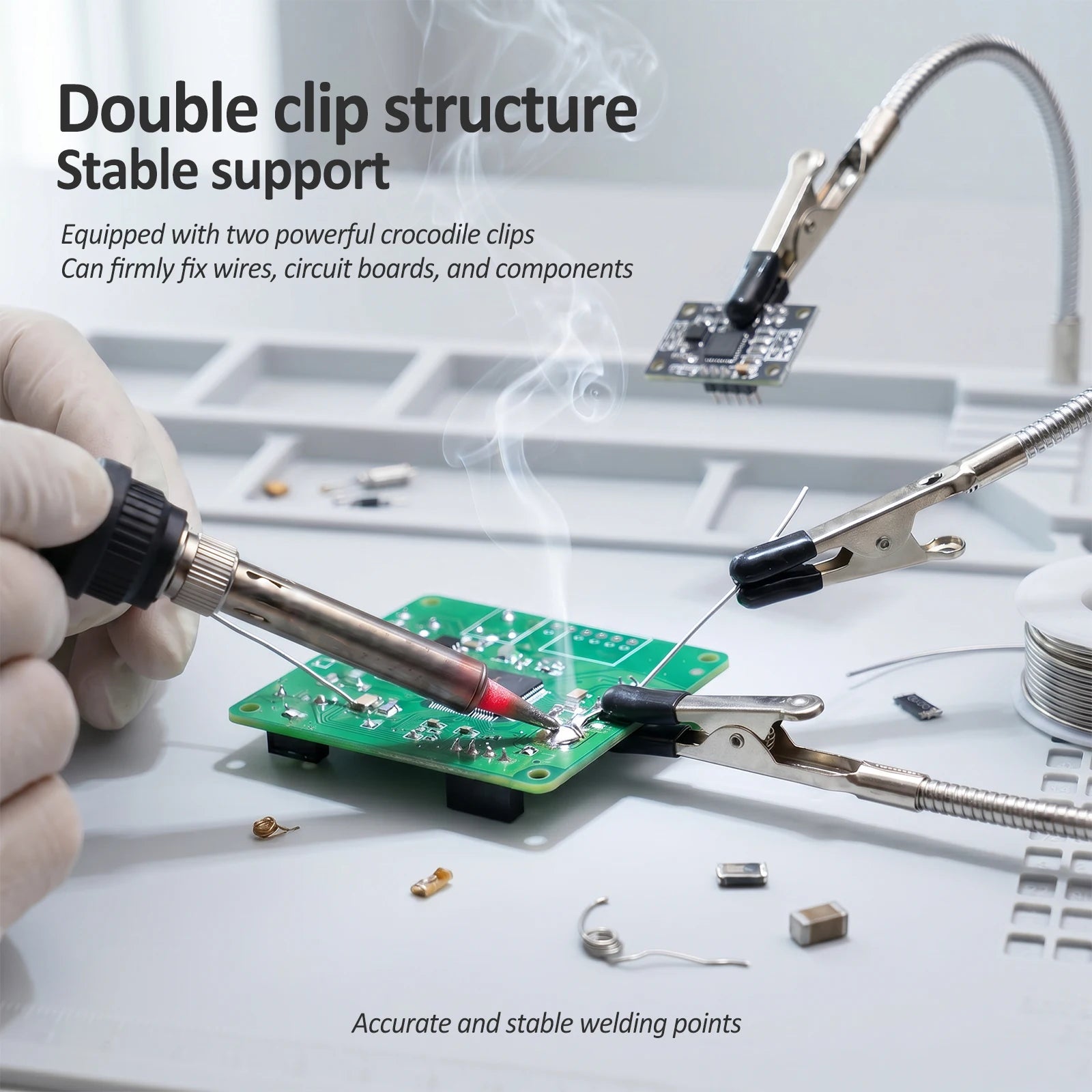 Soldering Helping Hand Flexible Arms Metal Alligator Clip Welding Clamp Holder For Electronics Repair RC Model PCB Assembly 8PCS Zpaxo