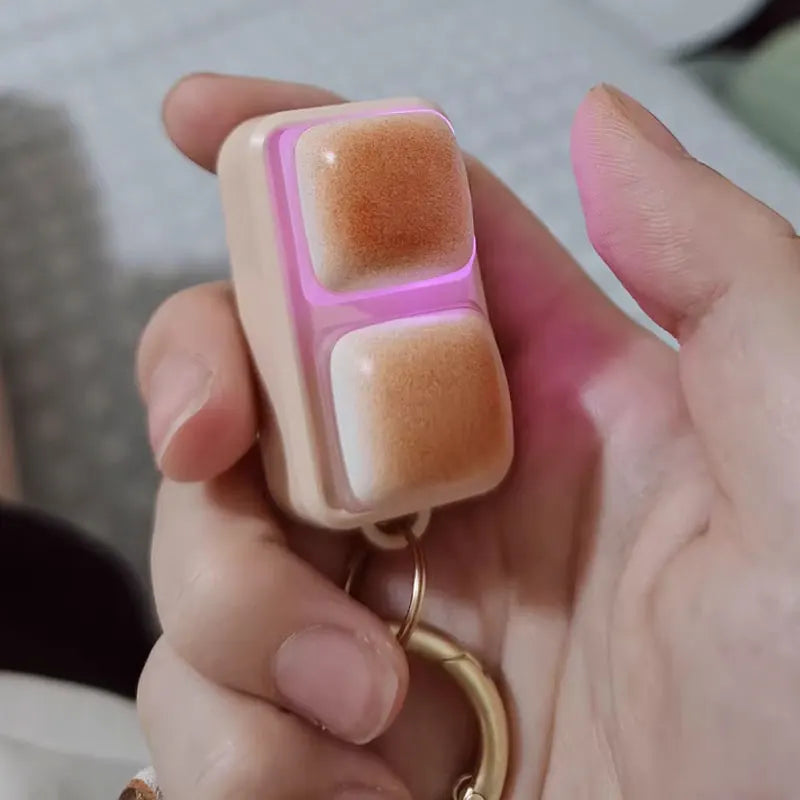 Bread Keycap Stress Relief Clicker Keychain Mechanical Keyboard