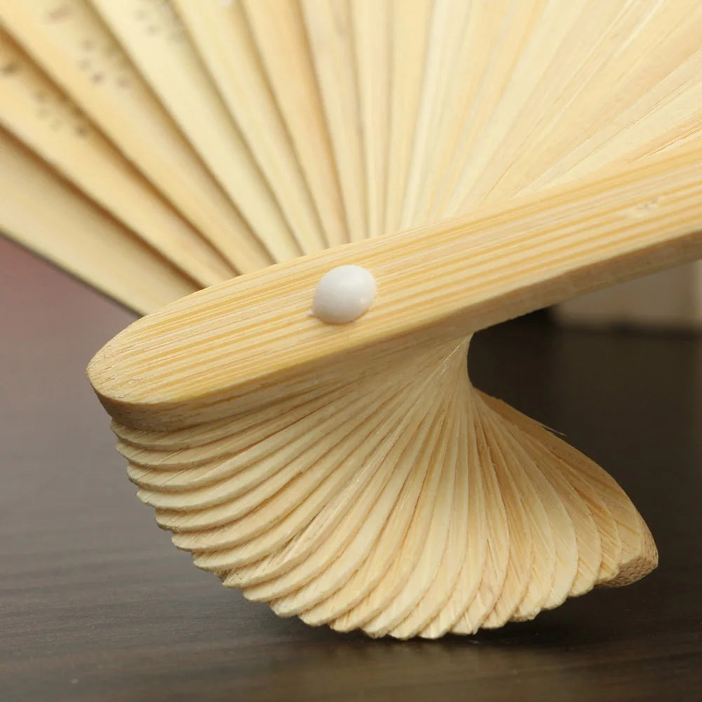 Blank DIY Folding Fan Hand Practice Foldable Paper Portable