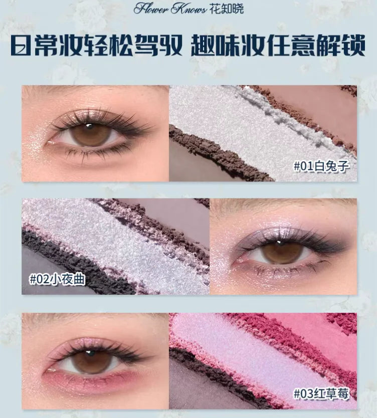 Flower Knows Eyeshadow Palette Bunny Garden Collection 6-color Rabbit Zpaxo
