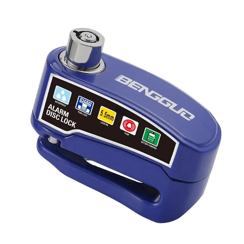 Motorcycle Bicycle Lock Alarm Safety Protection Padlock Disc Aluminum Zpaxo Blue