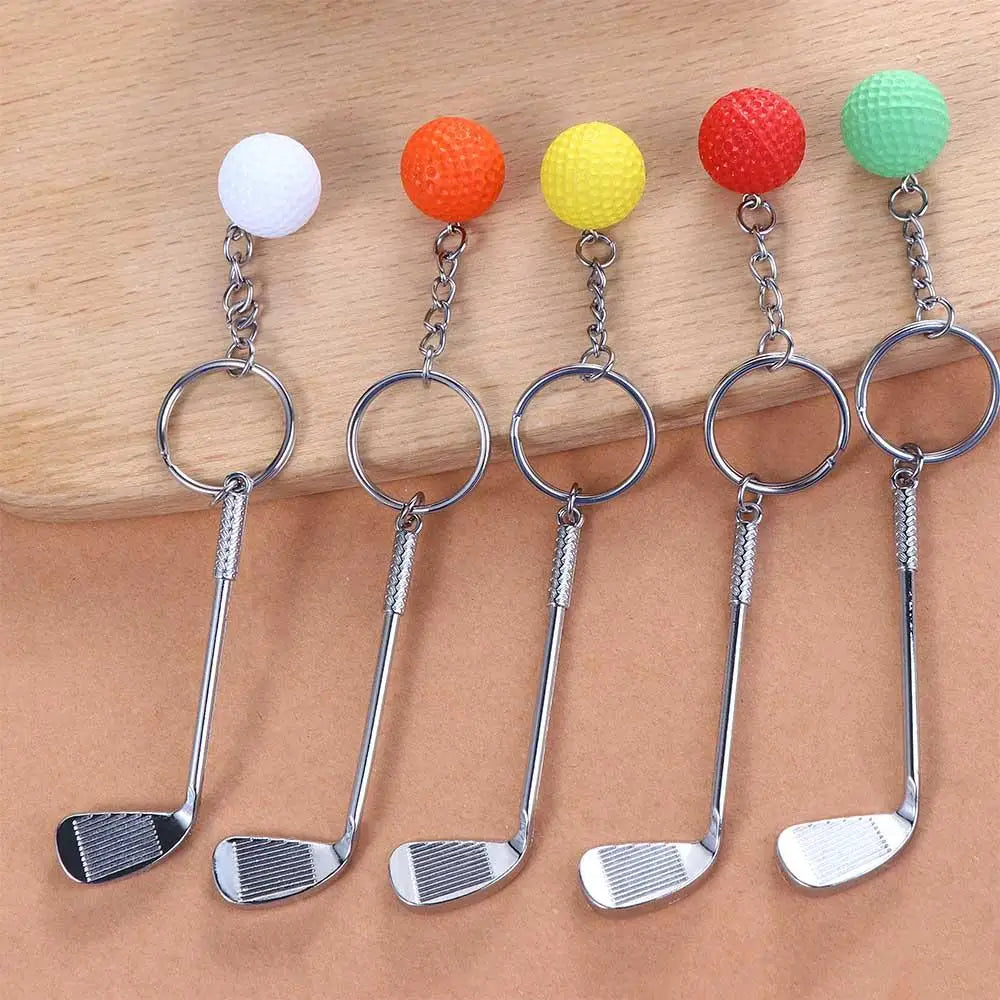 Women Girl Creative Car Key Chain Jewelry For Gift Bag Charms Golf Ball Key Chain Metal Keychain Ball Pendant Mini Golf Racket Zpaxo