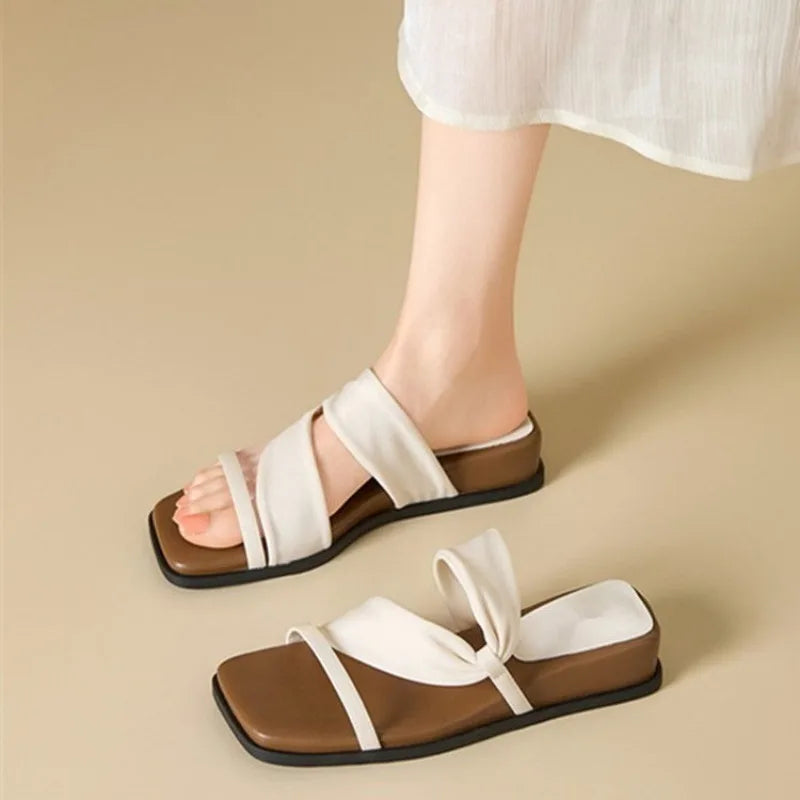 Beach Square Open Toe Comfortable Fashionable Casual Vintage Soft Zpaxo