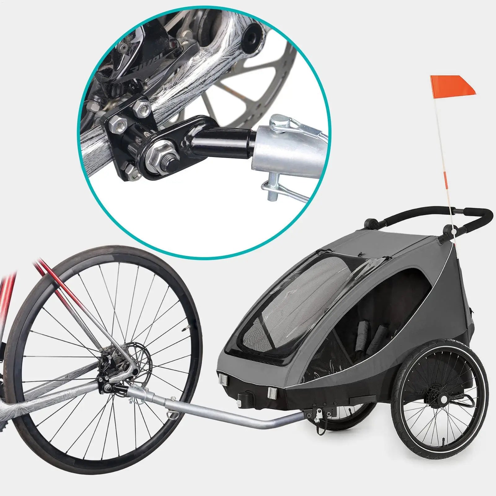 Bike Hitch Trailer Bicycle Towing Coupler Connector Home Garage Road