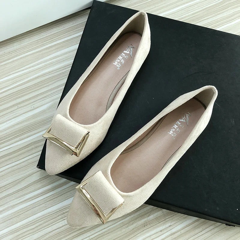 Flat Shoes for Women's Summer Spring 2025 New Work Shoes Black Pointed Toe Casual Boat Large Size Women Shoes Zpaxo