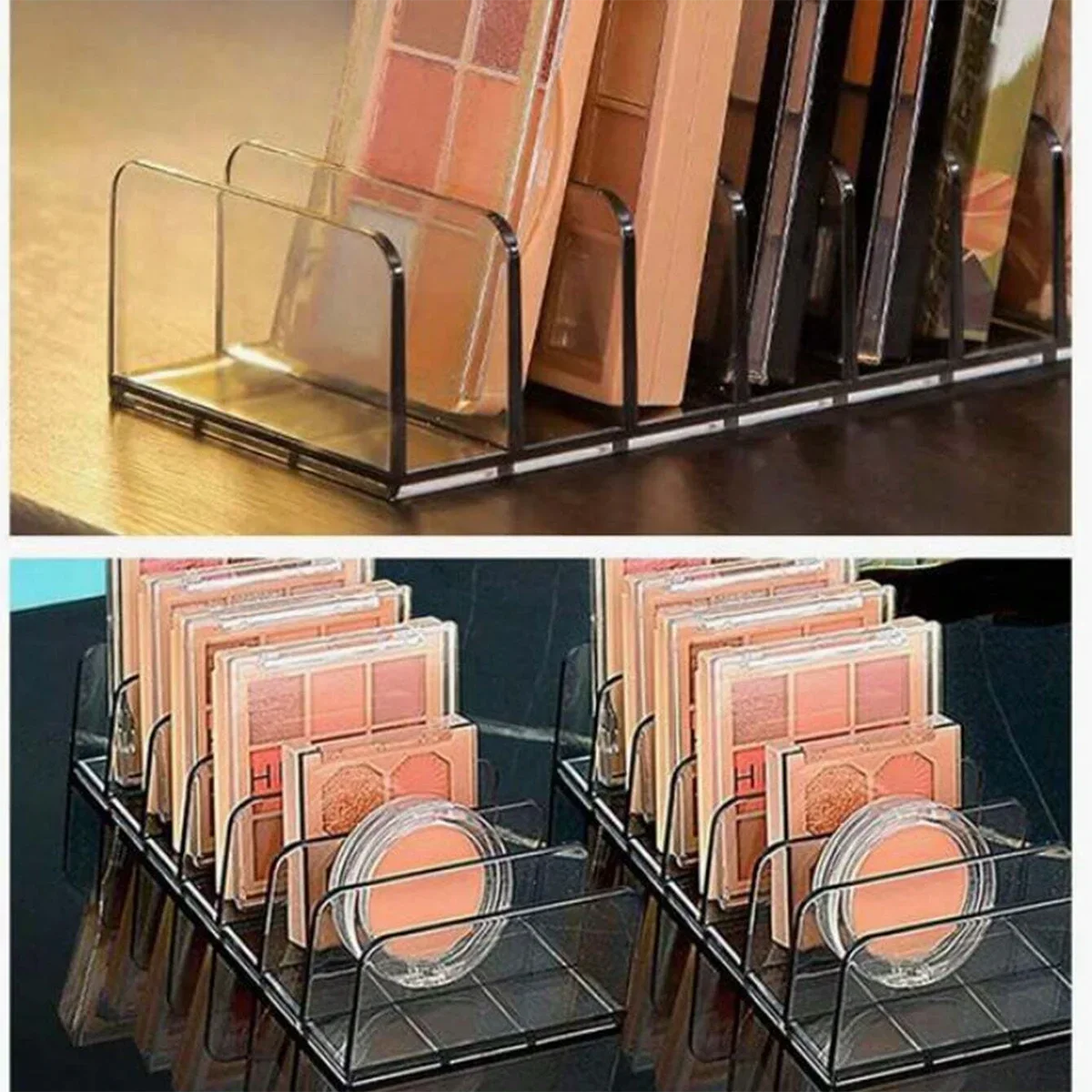 Clear 7-Compartment Makeup Organizer & Cosmetic Display Case Makeup Organizer Zpaxo