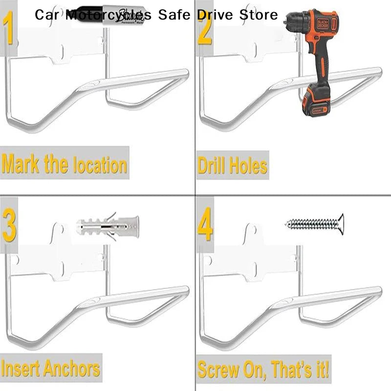 CMLadder Rack Hanger Garage Wall Heavy Duty Ladder Holder Strollers
