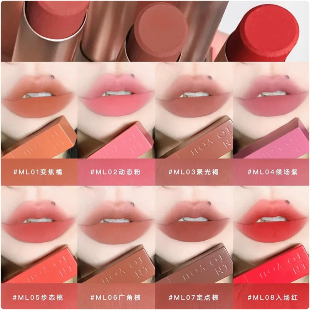 Into You Lipstick Matte Lip Mud Velvet Long Lasting Glaze Natural Zpaxo