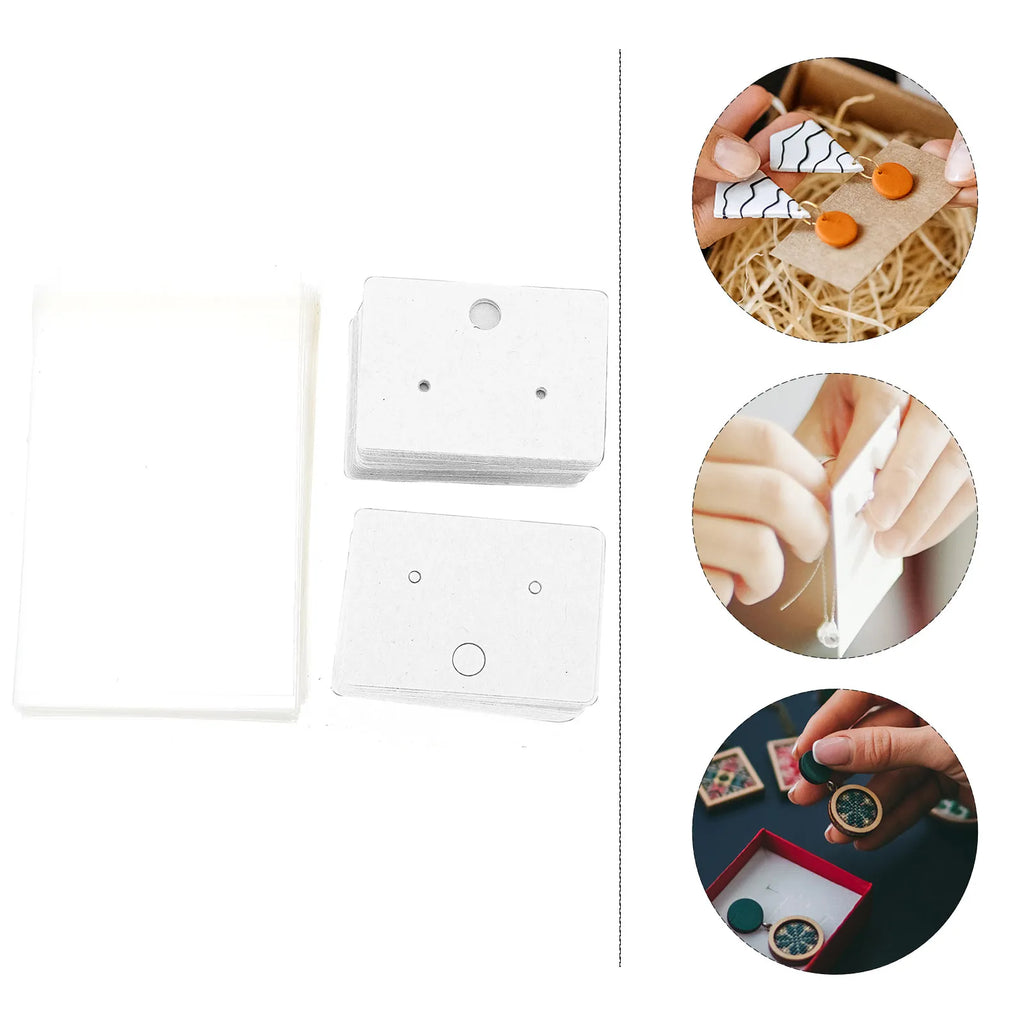Jewelry Display Cards Earrings Thick Cardboard Rectangle Holders Opp
