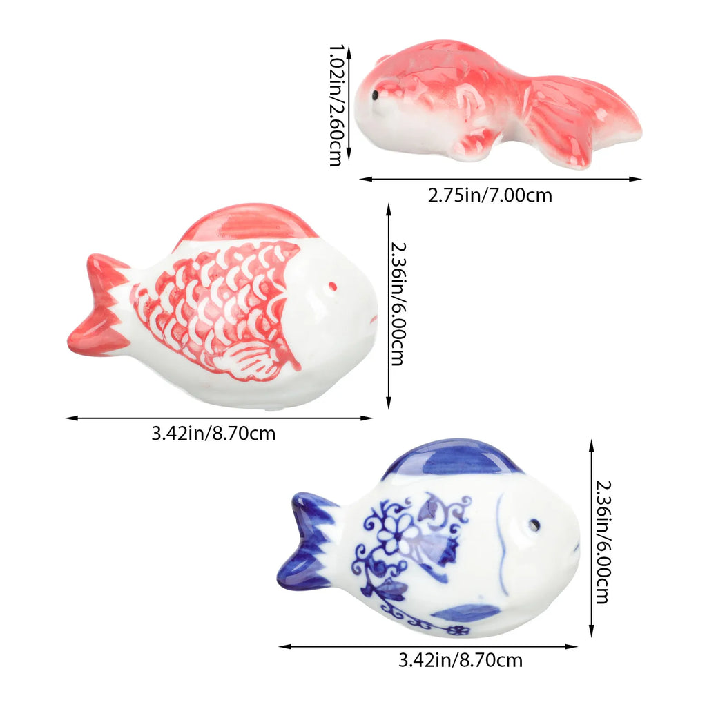 Premium Ceramic Floating Fish Statues Aquarium Tank Decoration Feel