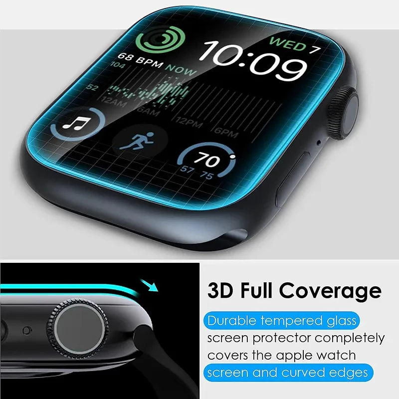 Protective Film For Apple Watch 44mm 45mm 40mm 41mm 49mm 38mm 9D Curved Screen Protector For iWatch Series 9 8 7 6 5 Ultra 3 2 1 Zpaxo