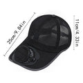 Solar Cooling Fan Baseball Caps 3 Speed USB Breathable Wide Brim Sun