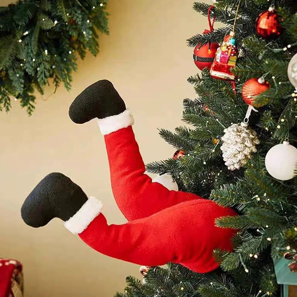 1- Year Car Christmas Elf Santa Legs Decoration Decor Home Xmas Tree