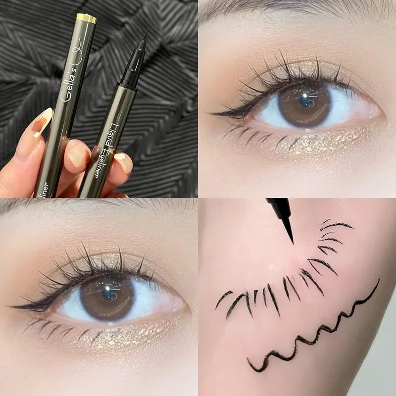 Ultra Thin Black Liquid Eyeliner Matte Long-lasting Waterproof Metal