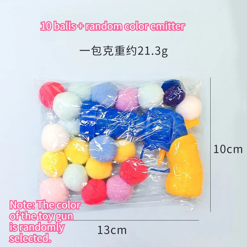 Interactive Plush Ball String Toy Mechanical Launcher Soft