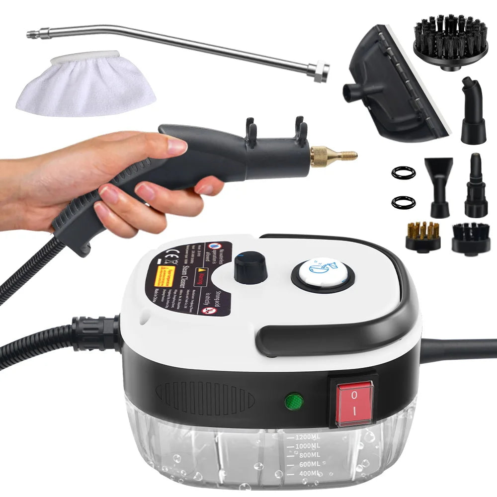 Portable Handheld High Pressure Steam Cleaner Household Multifunctional Steam Cleaning Machine Kitchen Hood Air Conditioner Car Zpaxo 200978-whiteEU