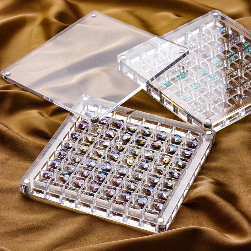 36 grids Acrylic Seashell Display Box with Magnets Durable Starfishs Trinket Storage Case for Bead Nail Jewelry Zpaxo