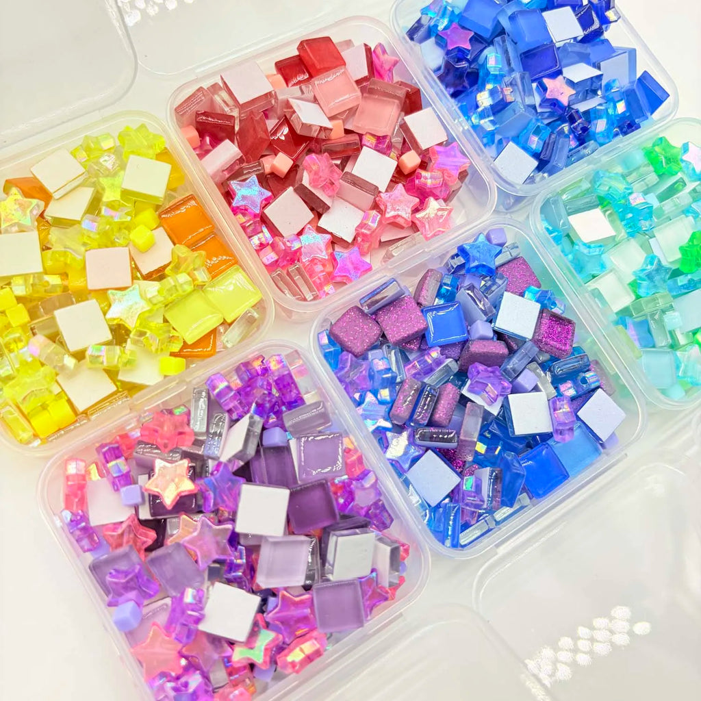 1 Box Glitter Multicolor Mosaic Tiles Handmade Craft Mosaic Crystal Glass Supplies Art Mosaic Making Home Decor Zpaxo