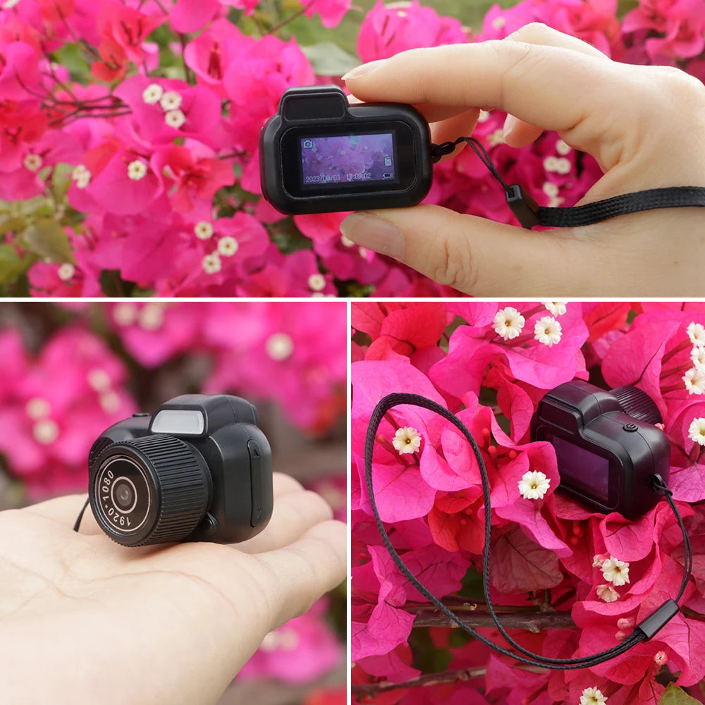 Retro Mini Camera with Screen Indoor Home Outdoor 1080p HD Portable Very Small Camera Video Support TF Card Holiday Gifts Zpaxo