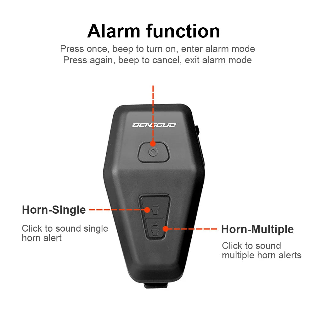 Electric Bike Bell Anti-theft Alarm Motorcycle Horn Waterproof