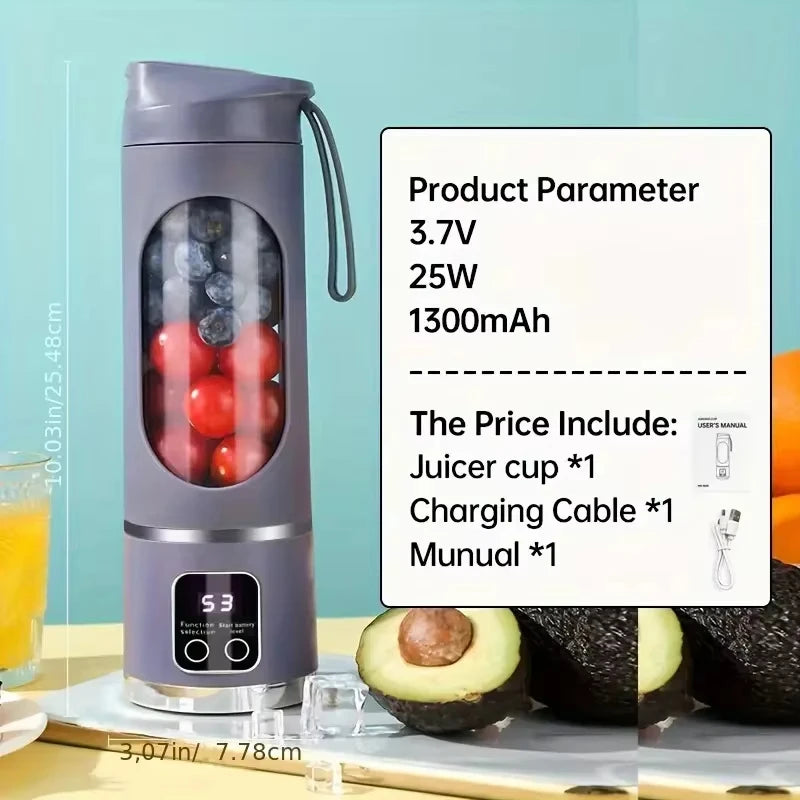 Portable juicer, handheld blender, USB charging juice maker, suitable for making smoothies, milkshakes, and fruit juices Zpaxo