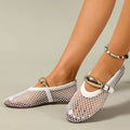 2025 Women Sandals Mesh Breathable Fashion Versatile Flat Soft Soled Zpaxo WHITE 40