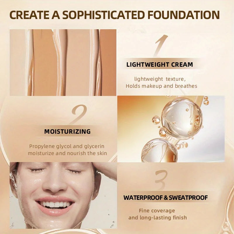 Liquid foundation is sweat-proof and not easy to take off makeup, oil control concealer Zpaxo