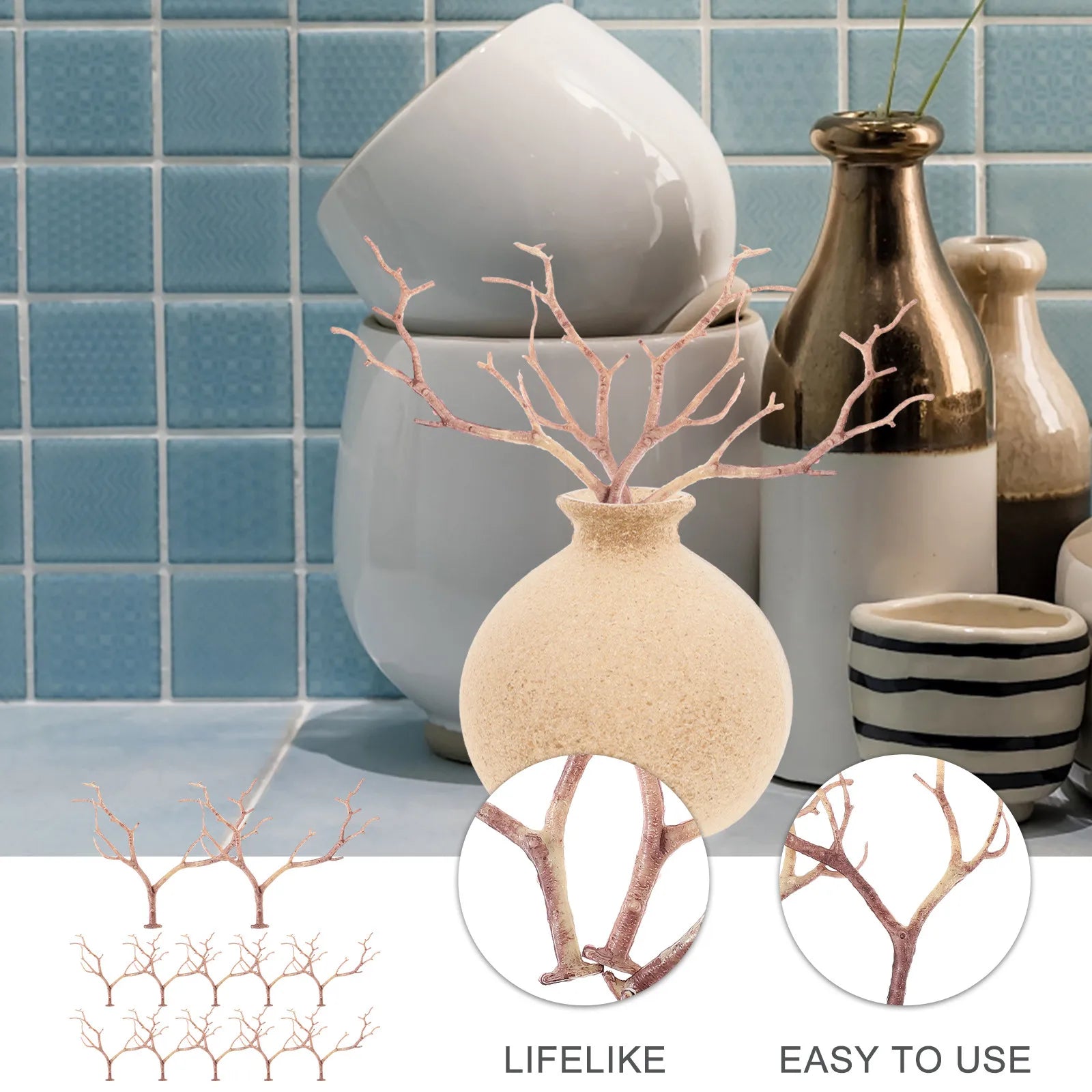 Artificial Antler Tree Branches Plastic Decorative Small Twigs Vase