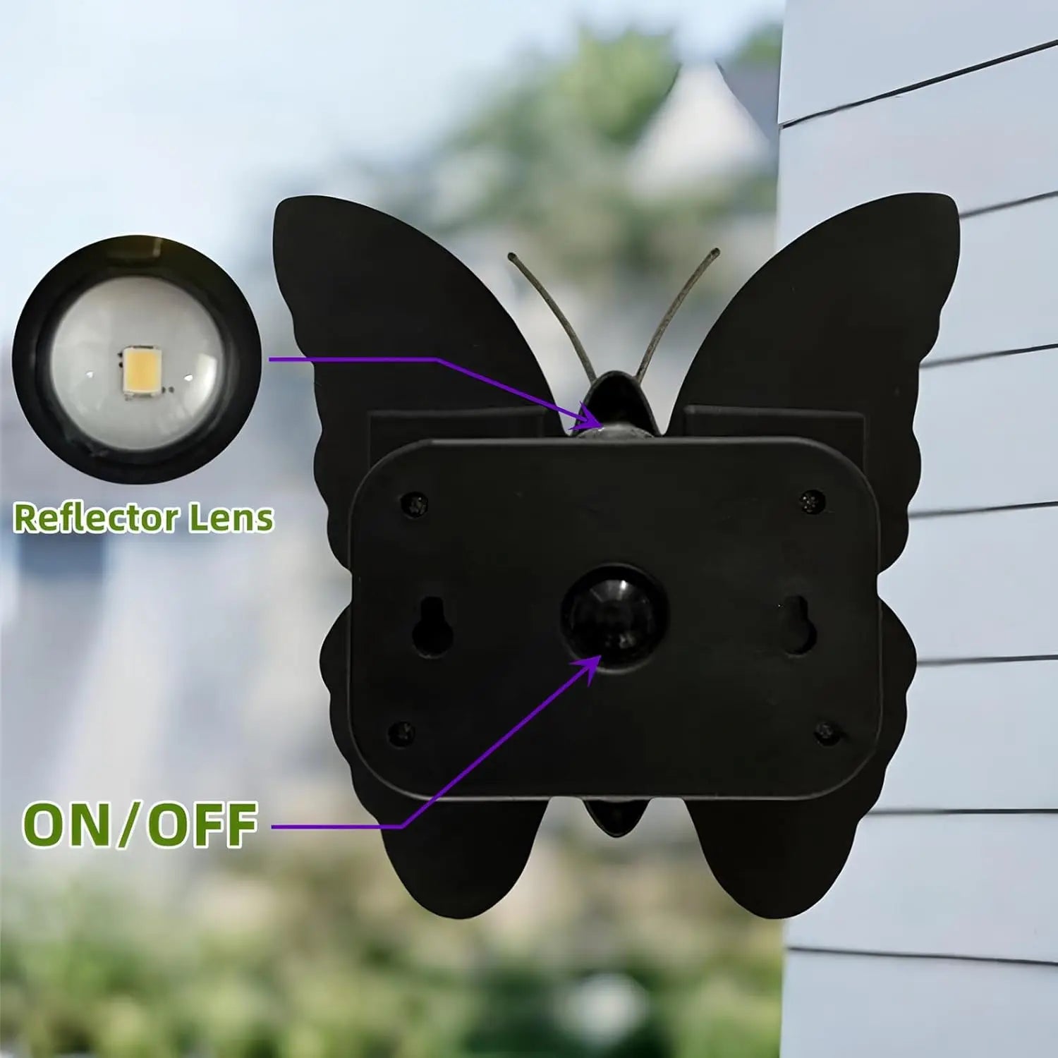 Solar Butterfly Wall Light Outdoor Modern Minimalist Design Stair