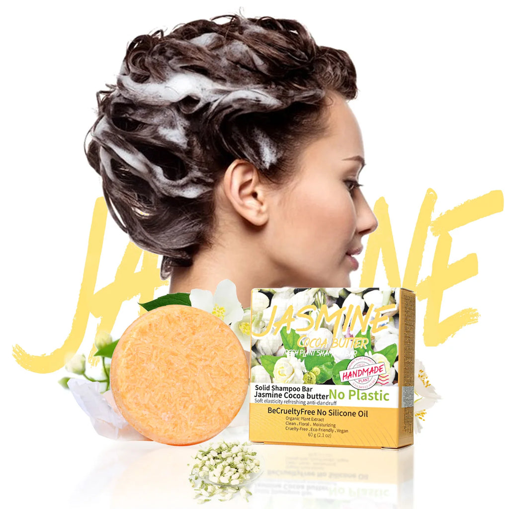 Jasmine Scented Handmade Shampoo Solid Shampoo Stick Plant Essential Oil Soap Oil Control And Refreshing Soap Zpaxo Default Title