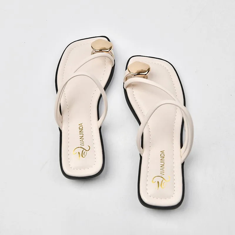 2026 Summer Beach Flip Flop Clip Toe Women Flats Slippers Shoes
