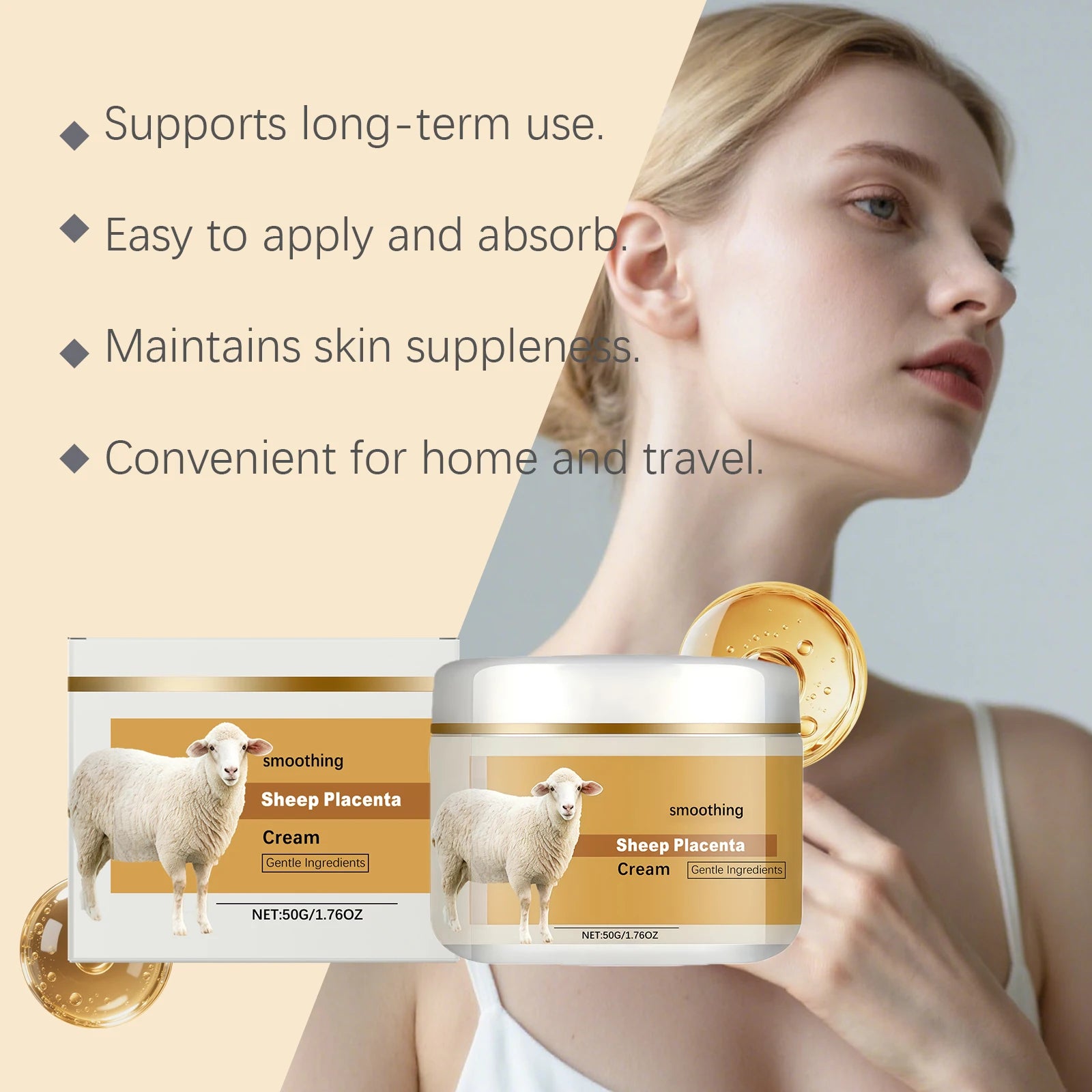 Hoygi Sheep Placenta Anti-Aging Firming Facial Cream 50g Anti-Aging Face Cream Zpaxo
