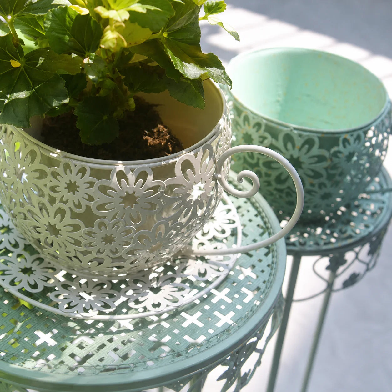Teacup Iron Flower Pot – Vintage Garden Planter & Decor