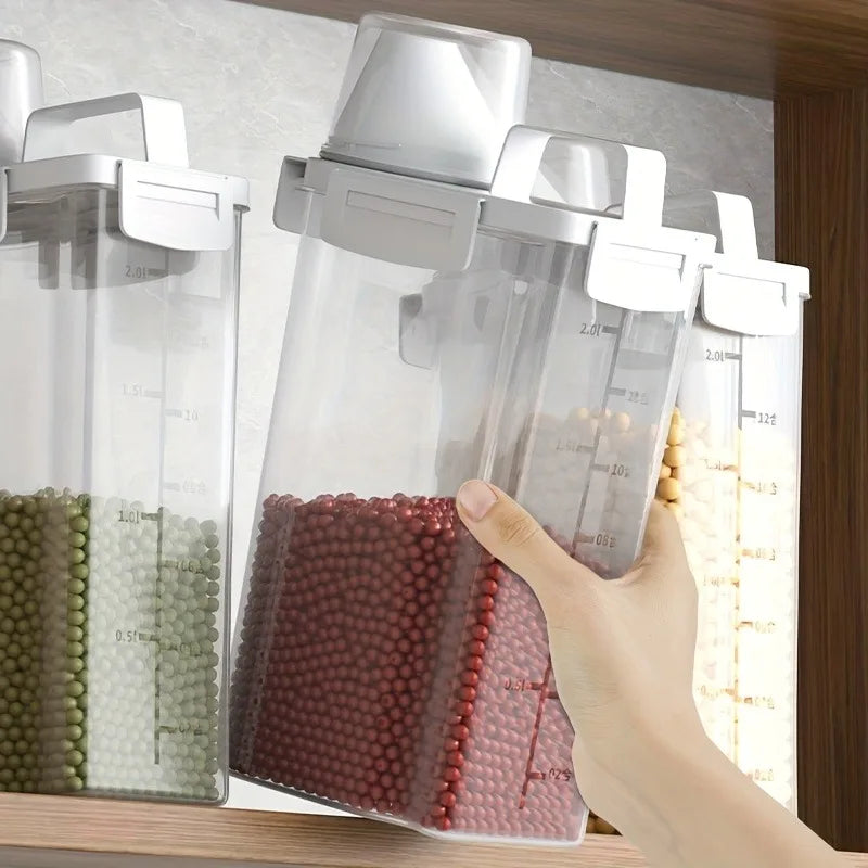 Rice Storage Container Pour Spout Airtight Transparent Grain