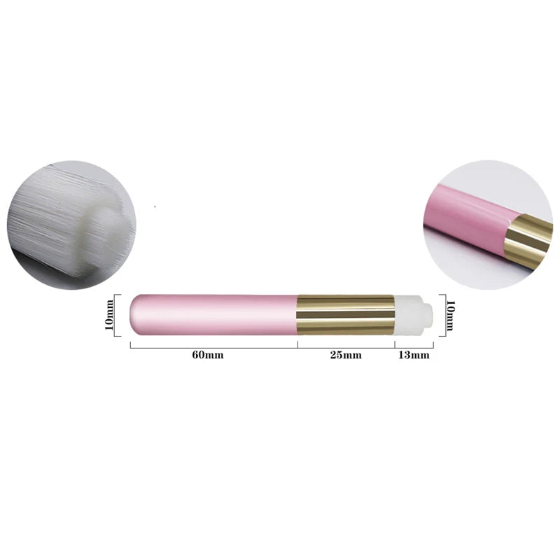 Professional Eyelash Extension Shampoo Cleaning Brush Pink Shining Eye Lash Lift Foam Cleaner Brushes Nose Face Clean Tools Zpaxo Pink Double Flat
