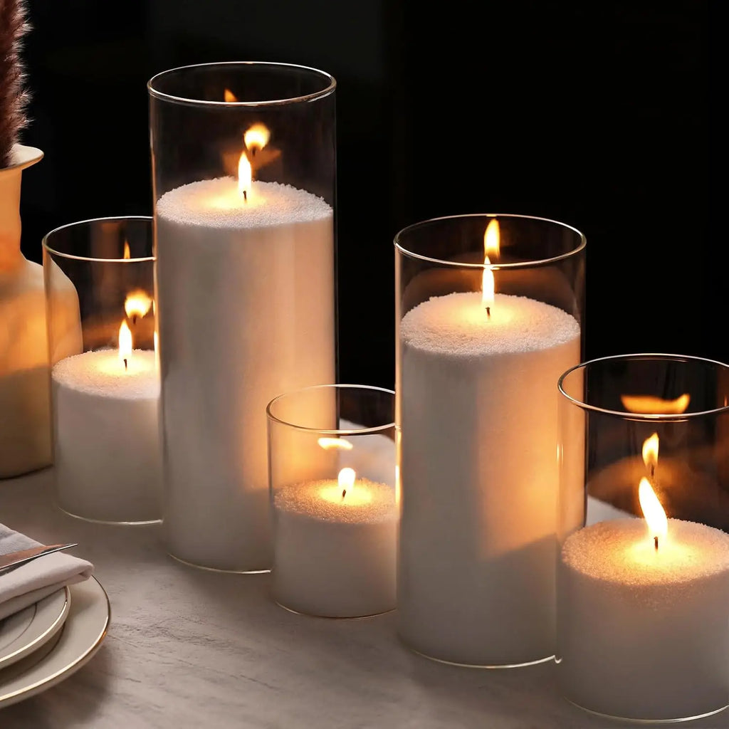 1LB Candle Sand- White Candle Beads, Sand Wax, Pearled Candles with Wicks (10 Pcs), Candles Unscented for Powder Candle Making Zpaxo