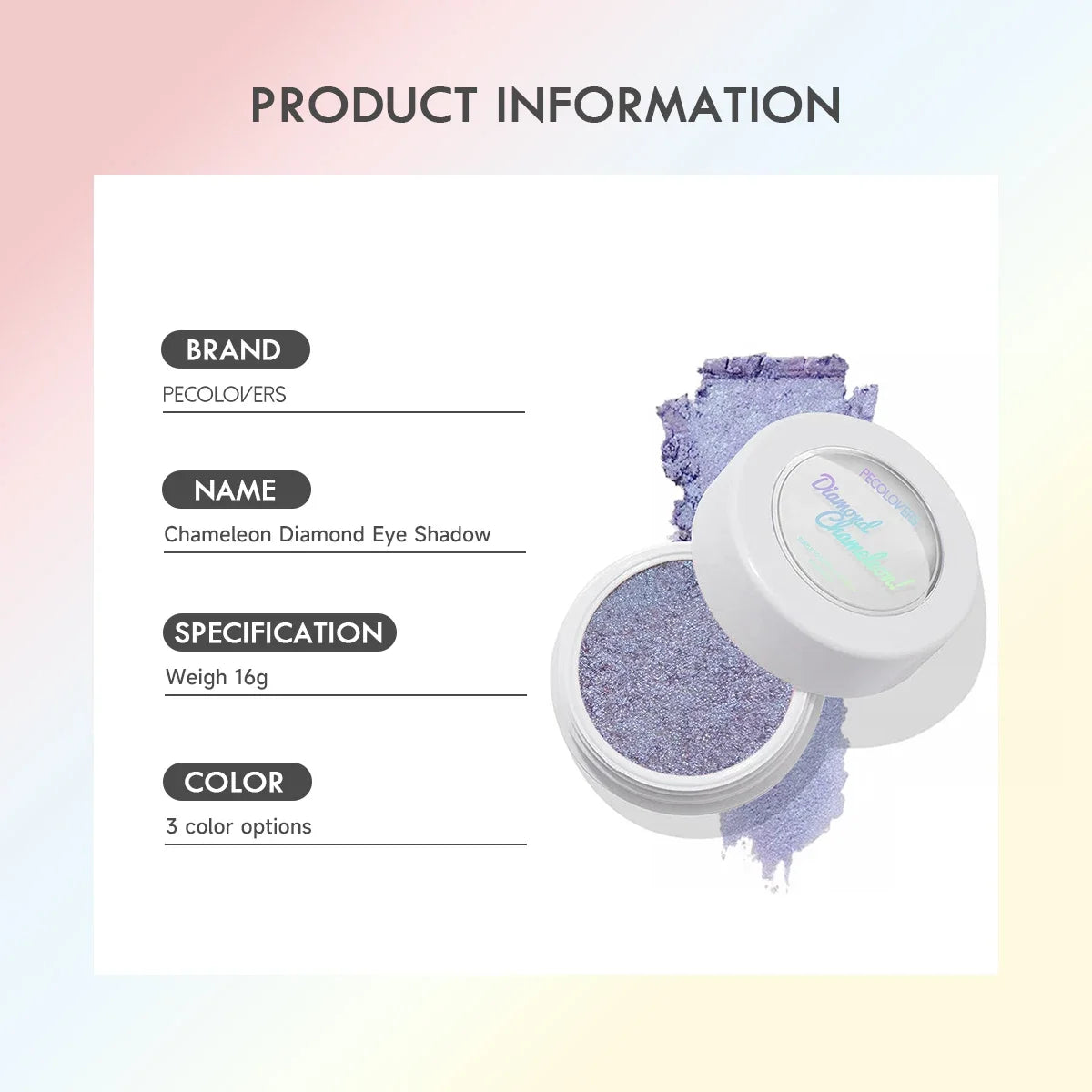 Waterproof Chameleon Glitter Eyeshadow Long Lasting Chrome Holographic Eyeshadow Powder Pigment Eye Makeup for Women Cosmetic Zpaxo