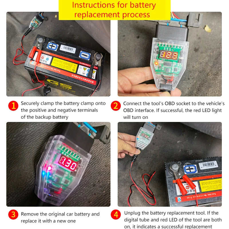OBD ECU Memory Backup Tool & Car Battery Tester | Digital